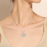 Sterling Silver CZ Love Heart Necklaces Faith Hope  Necklaces for Women