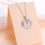 Sterling Silver I Love you Horse Animal Heart Pendant Necklace for Women