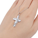 925 Sterling Silver Cubic Zirconia Faith Hope Love Cross Pendant Necklace for Women Girls Christian Birthday Easter Gifts