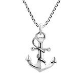 Silver Nautical Rope and Anchor Necklace Pendants