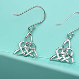 Celtic Trinity Knot Irish Jewelry Triquetra Trinity Vintage Heart  Dangles Earrings for Women