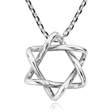 Intertwined Star of David 925 Sterling Silver Pendant Necklace