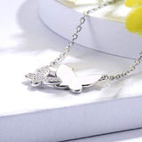 925 Sterling Silver CZ Three Butterfly Necklace Generations Jewelry