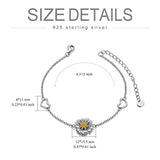925 Sterling Silver Sunflower Bracelet Daisy Flower Jewelry You are My Sunshine Link Chain Gift for Women Mom