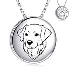 925 Sterling Silver Urn Necklace for Dog Ashes Always in My Heart Paw Print Memorial Keepsake Pendant Cremation Jewelry for Pet Golden Retriever
