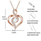 Mother's Day Gifts for Women Created Opal Necklace 925 Sterling Silver Opal Heart Jewelry Infinity Love Pendant for Her