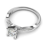 14k White Gold 4-Crossed Vines 1.0 CT Diamond Engagement Ring Promise Ring For Ladies