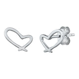  Silver Heart Stud Earrings