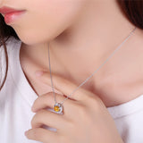 S925 Sterling Silver Zircon Natural crystal Pendant  Necklace Jewelry