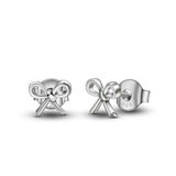 S925 sterling silver cute Ribbon Bow earrings simple wild hypoallergenic earrings accessories