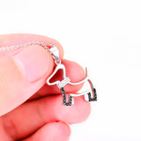 Cute Dog Shaped Pendant Necklace 925 Sterling Silver