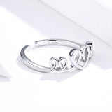 S925 sterling silver affection ring white gold plated winding ring