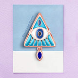 Triangle Evil Blue Eye Charm 925 Sterling Silver