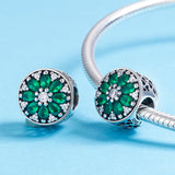S925 Sterling Silver Zirconia Summer Green Charms