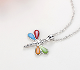 fashion dragonfly Pendant S925 Sterling Silver Necklace for girl
