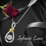 S925 Sterling Silver Creative Rose Flower Smart Pendant Beating Heart Necklace Female Jewelry Cross-Border Exclusive