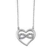 Infinity and heart cubic zirconia pendant necklace