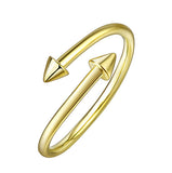 925 Opening Arrow Adjustable Rings Design Gold Jewelry
