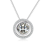 High Quality Gemstone Round Necklace Wife Birthday Necklace Silver