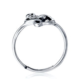 Genuine Silver Jewelry Fashion Celtic Notes Heart Ring For Men