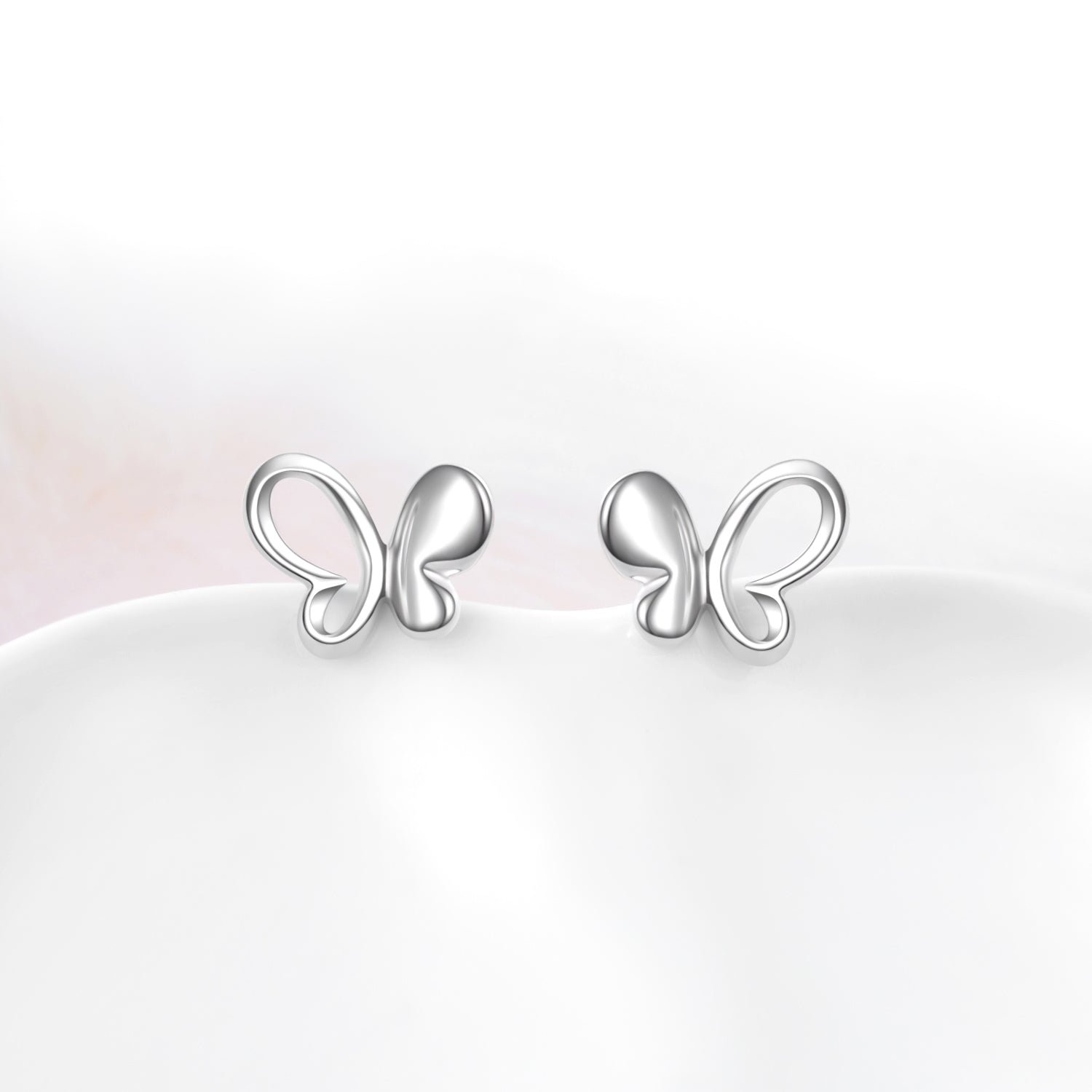 Butterfly Stud Earrings New Fashion Sweet Jewelry 925 Sterling Silver Earrings For Girls