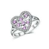 Heart-shaped CZ ring S925 sterling silver Simple Fashion ring For Women