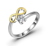 Infinity Eight Ring Zirconia Design Sterling Silver Number Rings