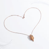 Rose Gold plated Owl zircon Pendant Necklace S925 Sterling Silver  without  Chain