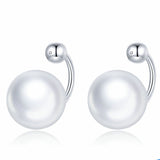 925 Sterling Silver Simple Shell Beads Stud Earrings for Women  Fashion Jewelry