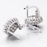 luxury round shape colorful zircon 925 sterling silver hoop earrings