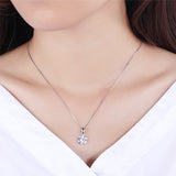 silver zircon snowflake necklace fashion pendant