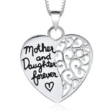 Mother And  Daughter Forever Carved Necklace Meaningful Mother'S Day Gift 925 Sterling Silver