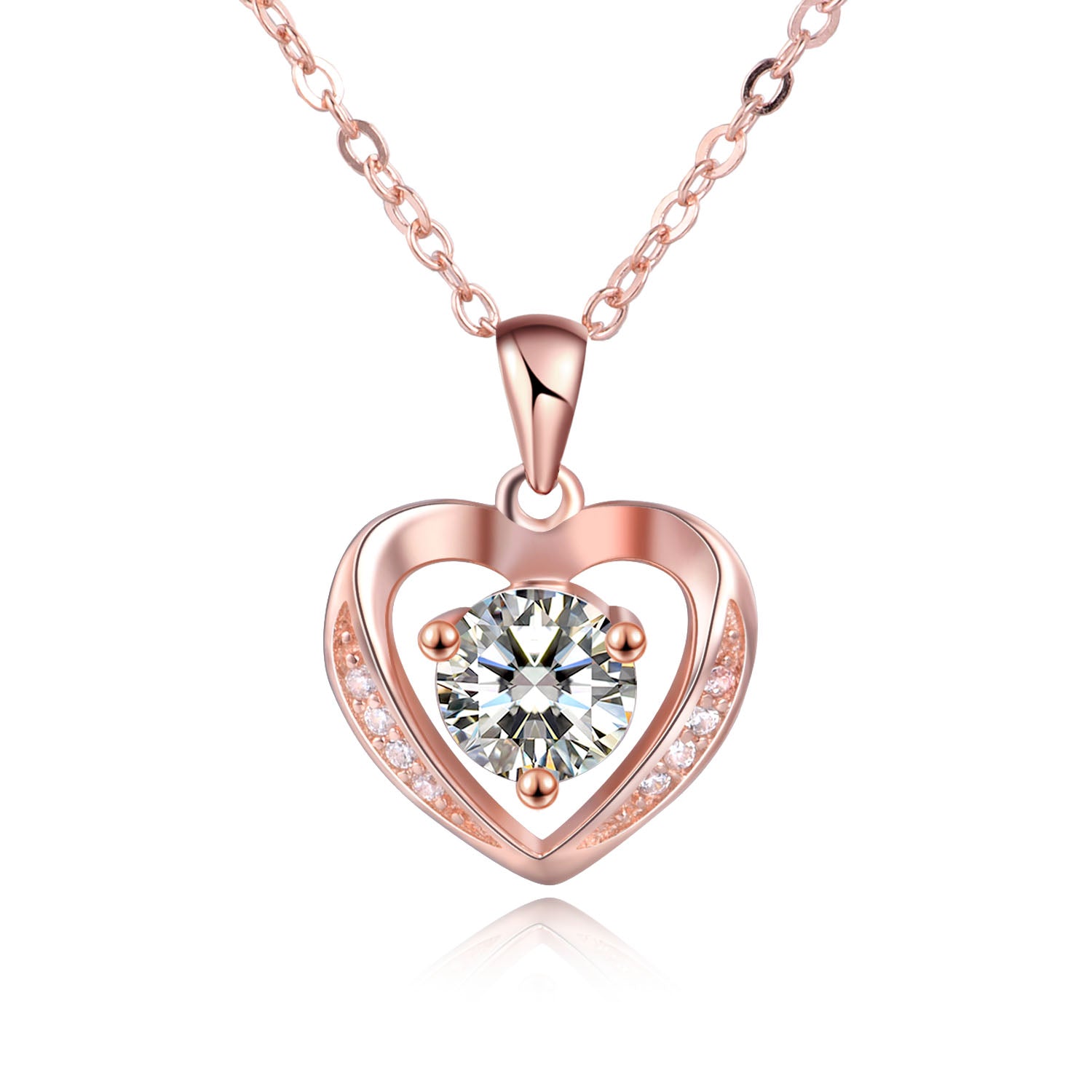 Loving Heart Mother and Daughter Necklace Real Silver Fashion Necklace