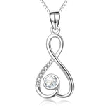 infinity heart cubic zirconia necklace number eight drop necklace