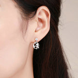 Genuine 925 Sterling Silver Travel Plane Traveling Dream Stud Earrings For Women Fashion Sterling Silver Jewelry