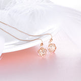 18K Gold Cross-Border Hot Sale Long Chain Rose Dangle Drop Earrings Women's Boutique