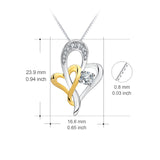 Heart Silver Pendant Necklace Eternal Lifetime Loving Heart Necklace Valentines Gift for wholesale