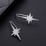 S925 sterling silver star crystal Crawlers earrings fashion European and American earrings