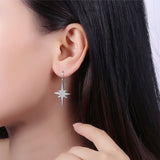 silver star crystal Crawlers earrings