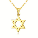 six-pointed star gold plated S925 sterling silver necklace pendant wholesale