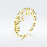 S925 sterling silver joy note ring yellow gold plated ring