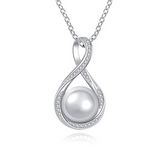 Sterling Silver Teardrop Eternity Memorial Ash Cremation Necklace Infinity Jewelry Urn Pendant Necklaces for Ashes for Women