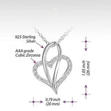 Twisting Open Heart Necklaces for Women Sterling Silver Forever Love Pendant Cubic Zirconia for Anniversary Birthday, Jewelry Gifts for Mom Girlfriend
