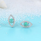 Elegant Women Jewelry Colorful Opal 925 Sterling Silver Stud Earring