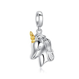 Zodiac gold-plated pony sterling silver necklace pendant transport jewelry cute accessories