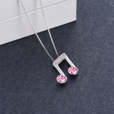 Crystal Note Necklace Musical Symbol Colored Gems Pendant Necklace Manufacture
