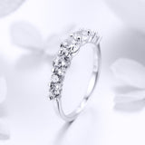 S925 Sterling Silver Bright Time Ring White Gold Plated cubic zirconia ring