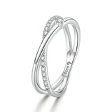 925 Sterling Silver Rings Intertwined Lines Finger Rings for Girlfriend Fashion Jewelry