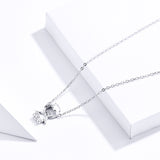 S925 Sterling Silver Baby Pendant Necklace White Gold Plated Zircon Necklace