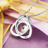 925 Sterling Silver Luxury White Zircon Pendant Fashion Love Chain Necklace For Women Jewelry Gift
